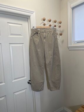 GAP - Barrel High Rise Jeans - Cream / Neutral - 31 or 12